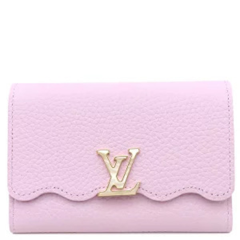 Louis Vuitton Portefeuille Capucines Compact Tri fold Wallet Leather Wisteria LV